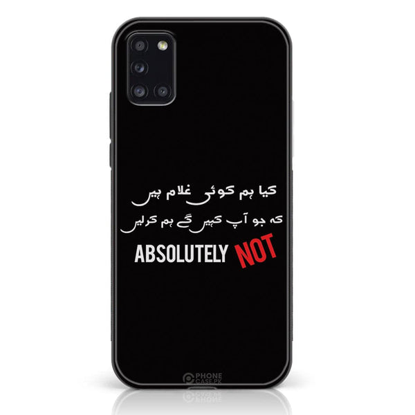 Galaxy A31 - PTI  Design 3  - Premium Metal Printed soft Bumper shock Proof Case CS-31843