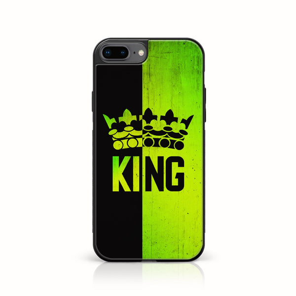 iPhone 8 Plus   - King V 2.0 Design 3 - Premium Printed Glass soft Bumper shock Proof Case CS-20918