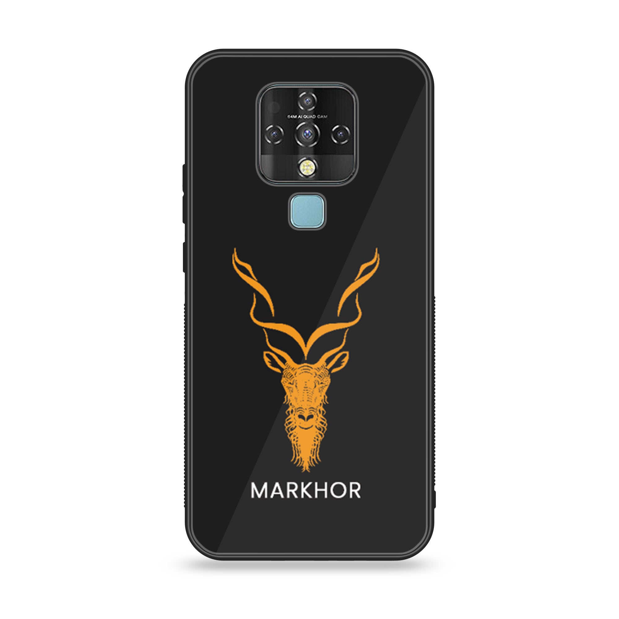 Tecno Camon 16- Markhor Series - Premium Printed Glass soft Bumper shock Proof Case