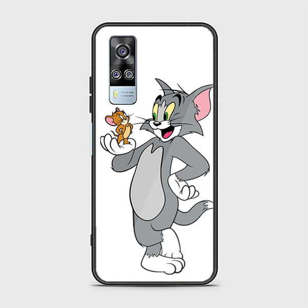 Vivo Y53s 4G Cartoons Design 3   Premium Printed Glass soft Bumper shock Proof Case  CS-34406