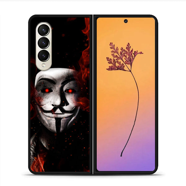 Samsung Galaxy Z Fold 4 Anonymous 2.0 Design 7 - Premium Printed Glass soft Bumper shock Proof Case CS-17400