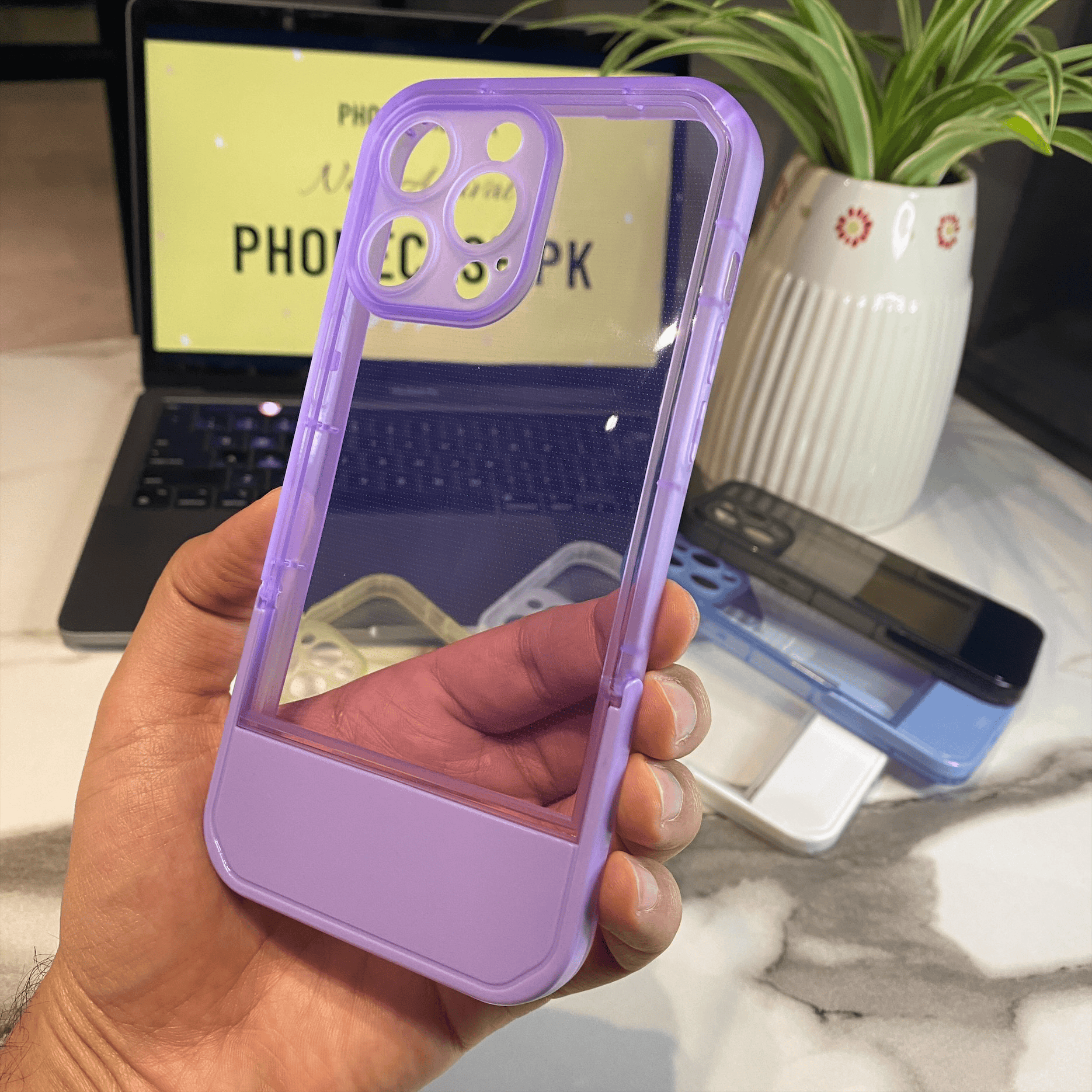 iPhone 11 Pro Invisible Bracket Stand Transparent Case With Camera Protection