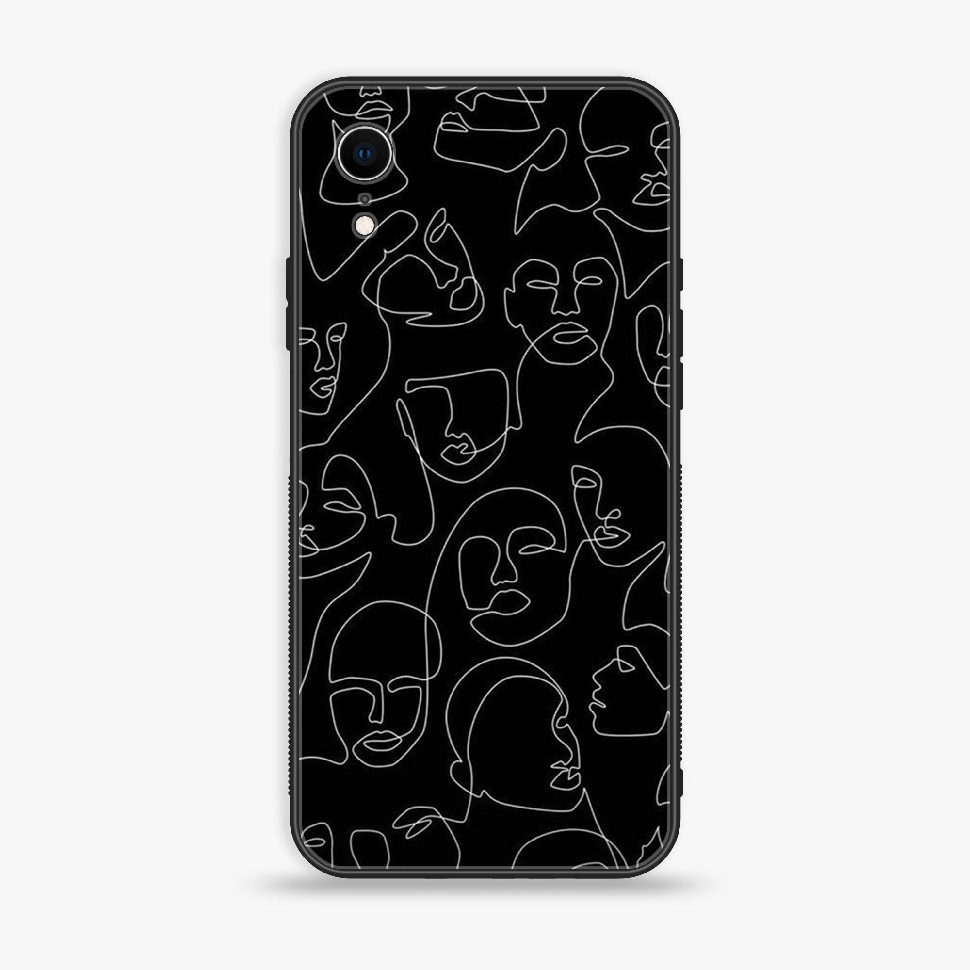 iPhone XR - Girl line  Series - Premium Printed Glass soft Bumper shock Proof Case