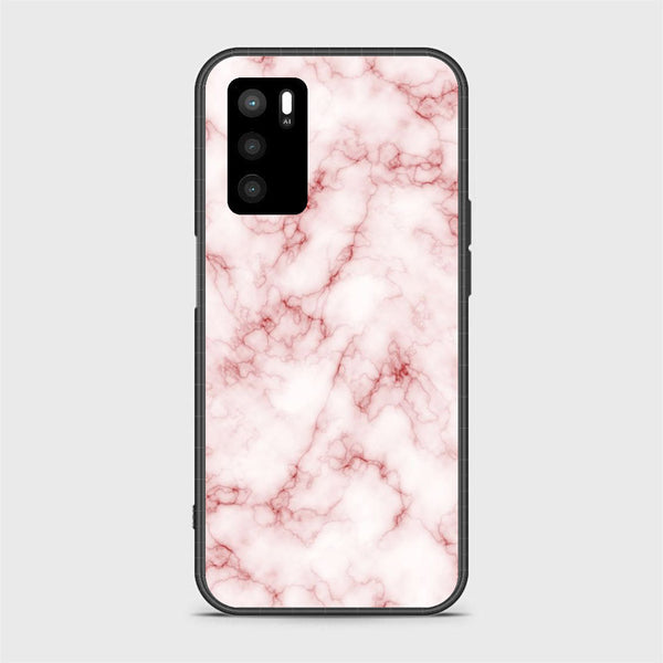 OPPO A16 - Pink Marble Series Design 4  - Premium Printed Glass soft Bumper shock Proof Case  CS-19478