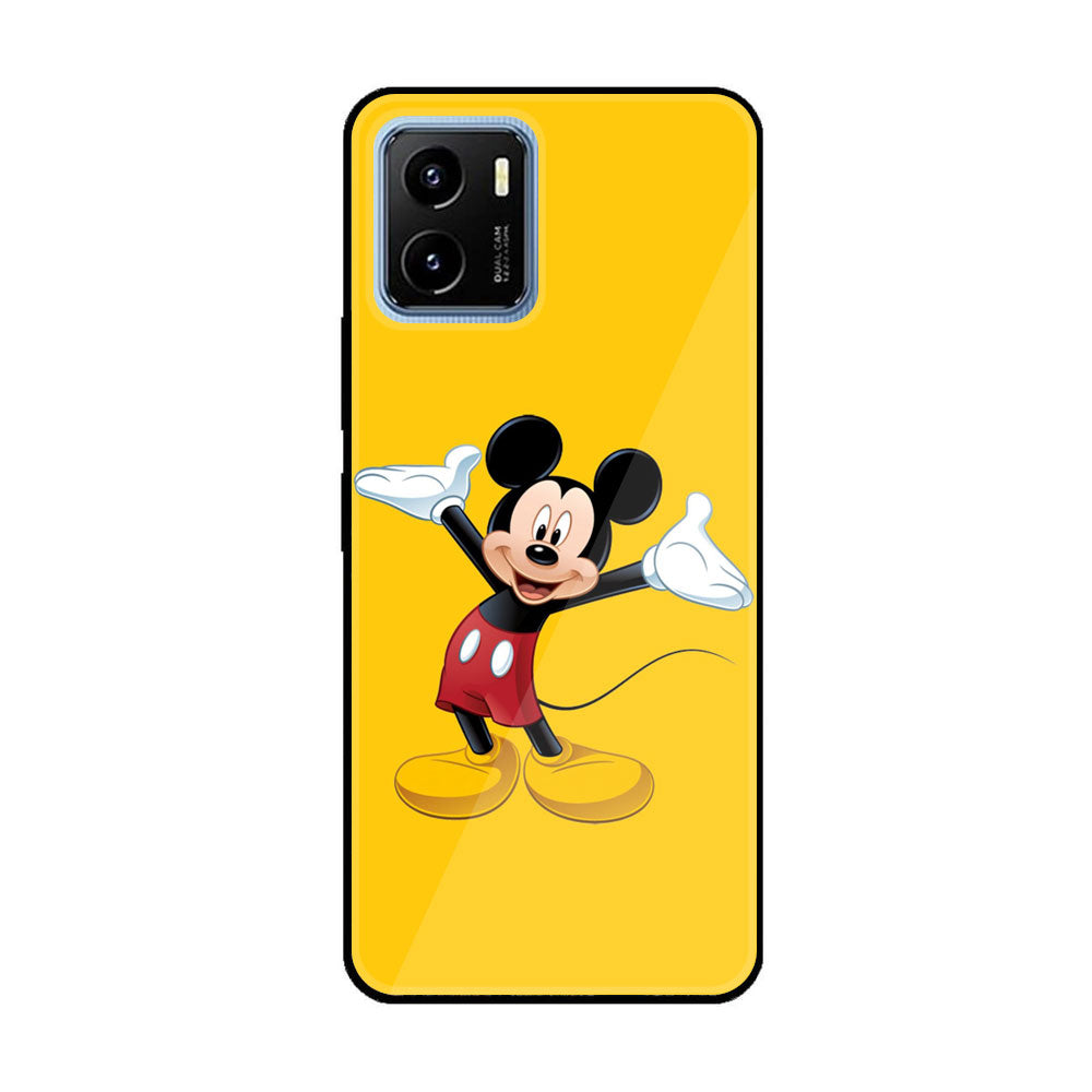 Vivo Y15a Cartoon Series Premium Printed Glass soft Bumper shock Proof Case