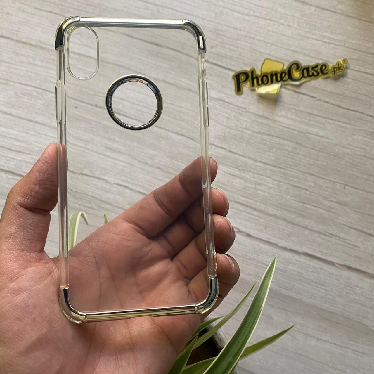 iPhone Electroplated Transparent TPU+PU Hybrid Case