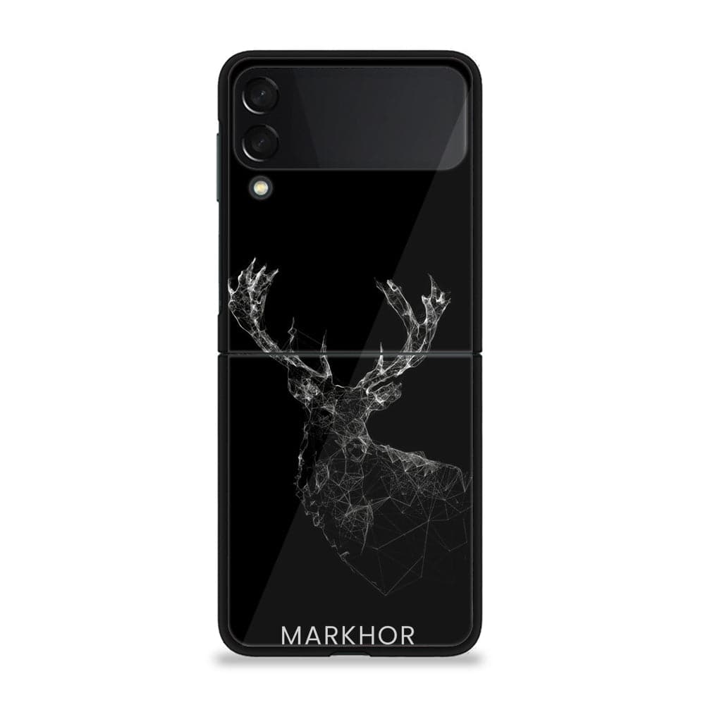 Galaxy Z Flip 3 - Markhor Series - Premium Printed Glass soft Bumper shock Proof Case