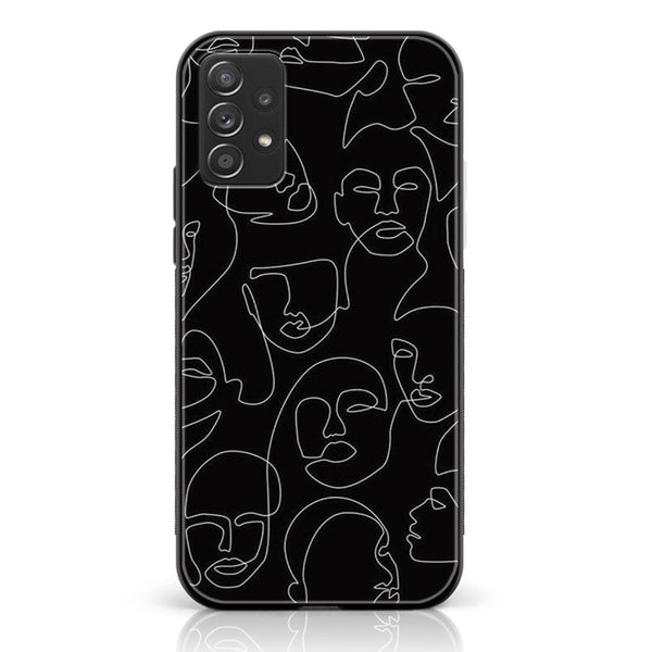 Samsung Galaxy A53 - Girls Line Art Design 4 - Premium Printed Glass soft Bumper shock Proof Case CS-22630