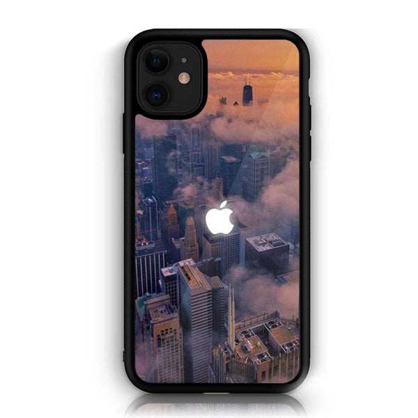 iPhone 11 Apple Logo Design 4 Premium Printed Glass soft Bumper shock Proof Case CS-14082 CS-22095