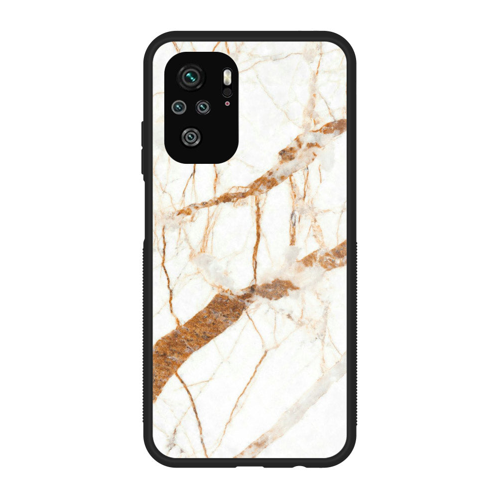 Xiaomi Redmi Note 10S - White Marble Series - Premium Printed Glass soft Bumper shock Proof Case