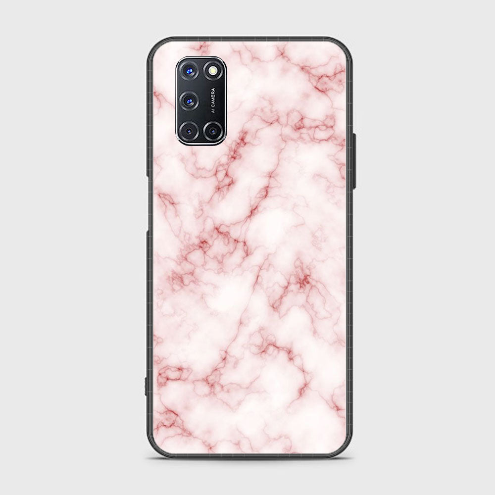 Oppo A52 - Pink Marble Series - Premium Printed Glass soft Bumper shock Proof Case