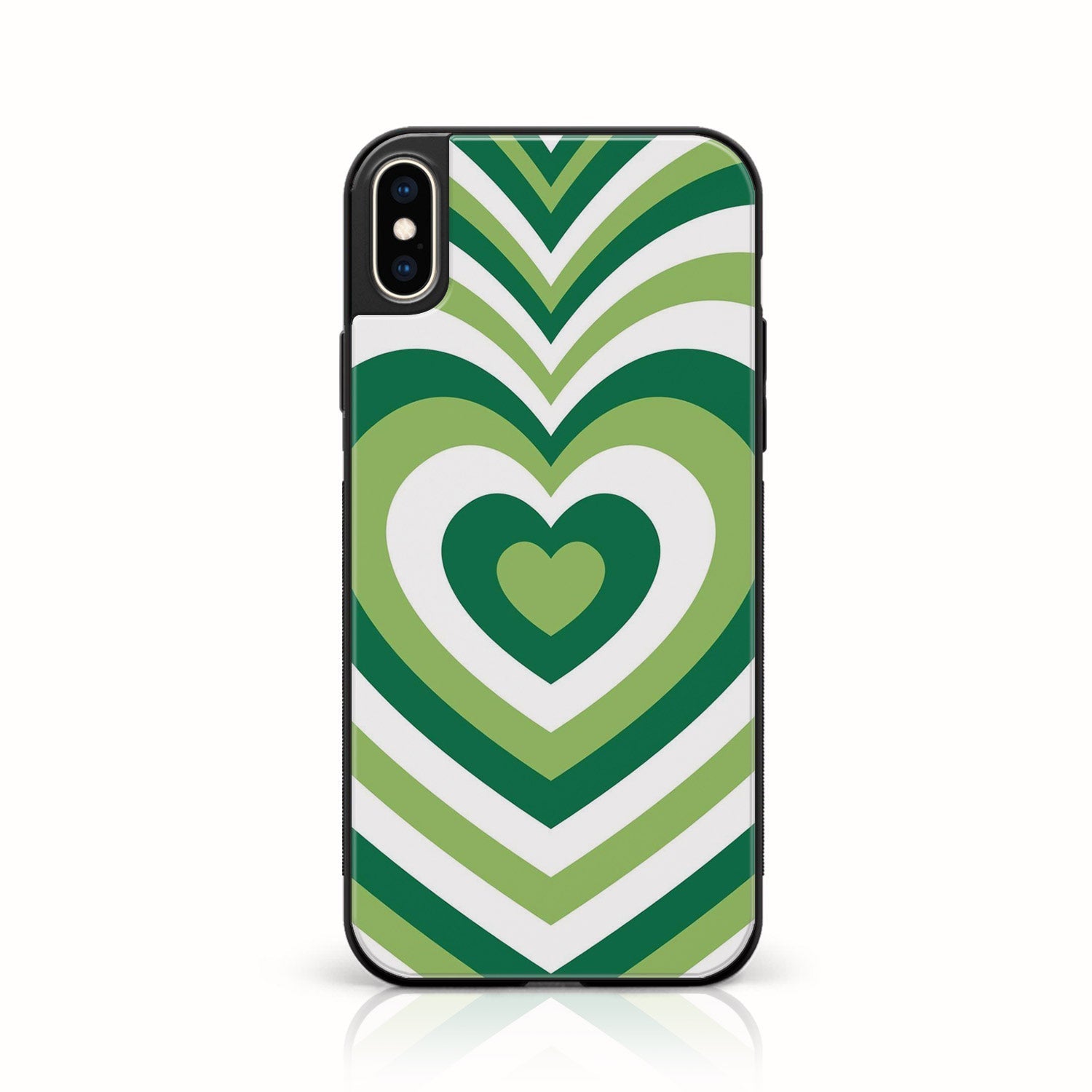 iPhone XS Max - Heart Beat Series - Premium Printed Glass soft Bumper shock Proof Case