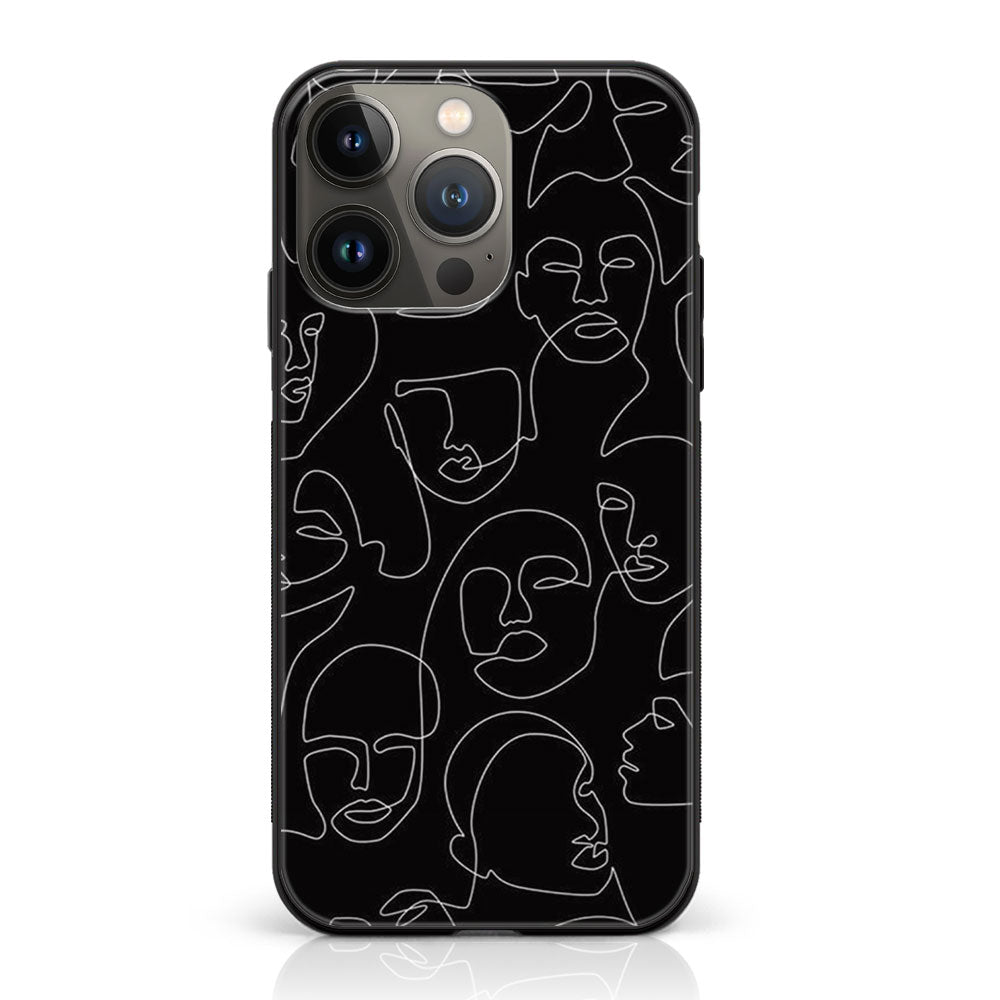 iPhone 12 Pro  - Girl Line Art Series - Premium Metal Printed soft Bumper shock Proof Case