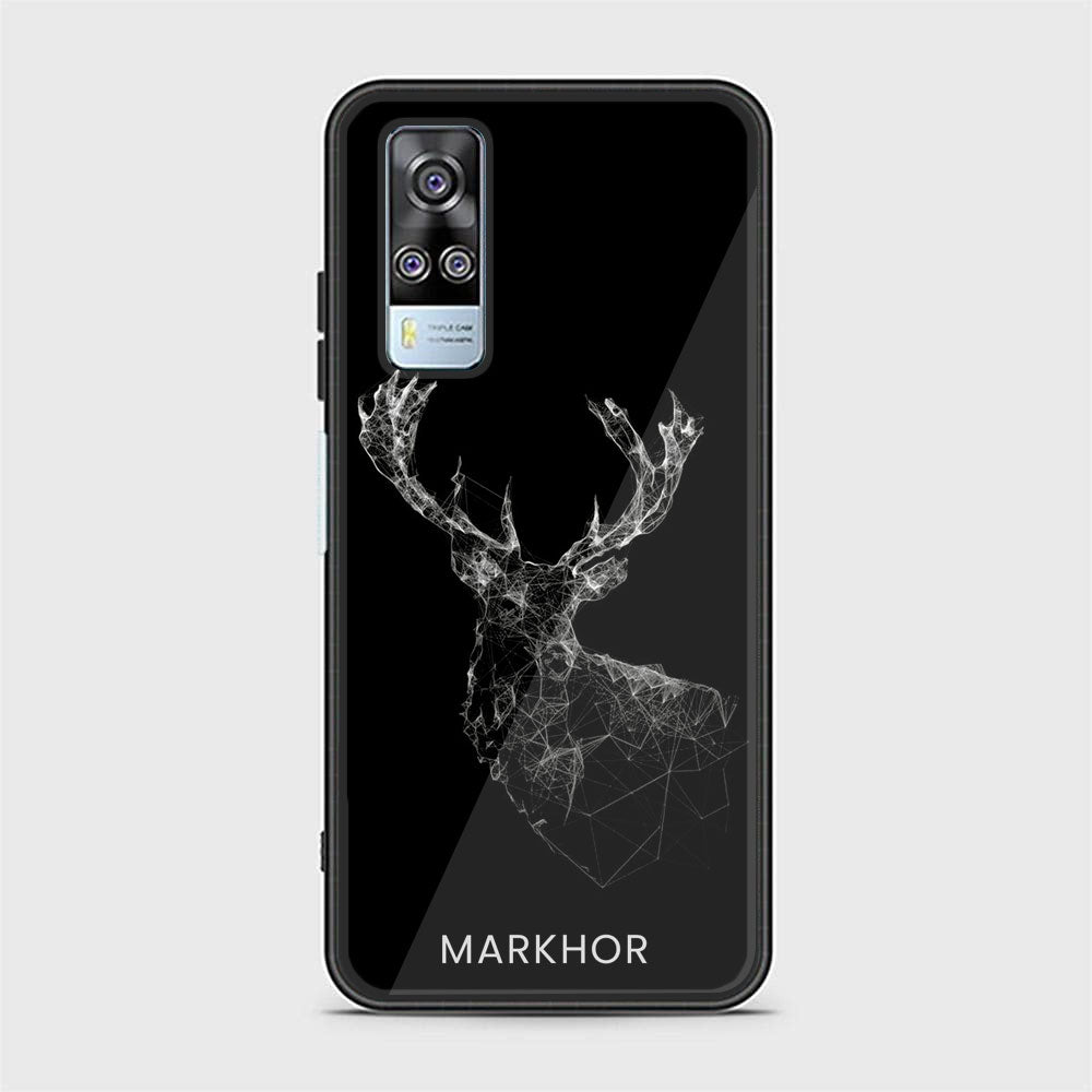 Vivo Y53s 4G Markhor Series  Premium Printed Glass soft Bumper shock Proof Case