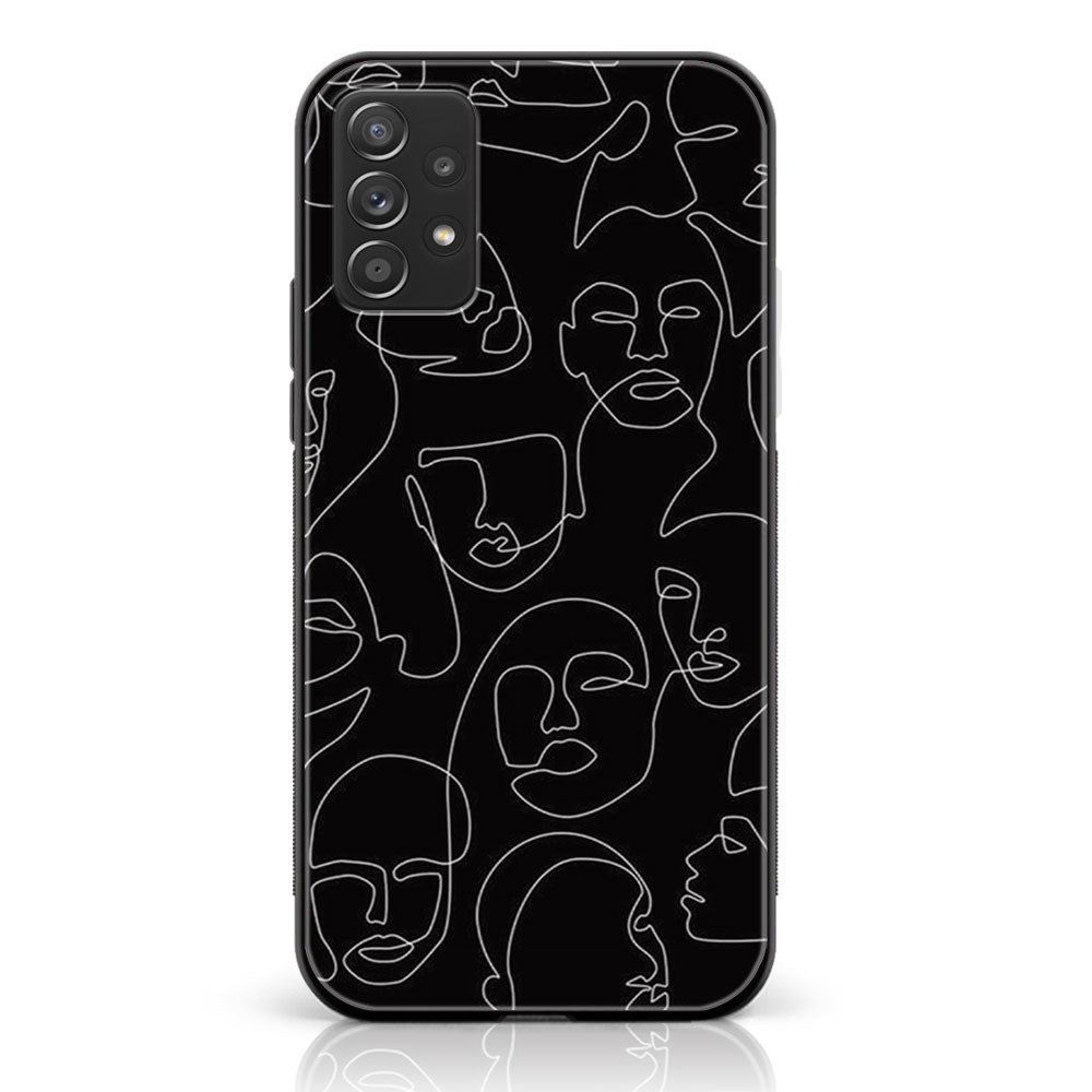 Samsung Galaxy A52 5G - Girls Line Art Series - Premium Printed Glass soft Bumper shock Proof Case