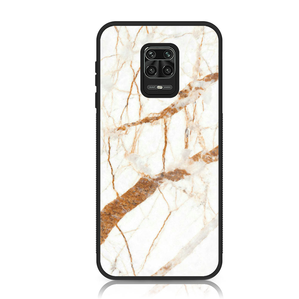 Xiaomi Redmi Note 9S - White Marble Series - Premium Printed Glass soft Bumper shock Proof Case