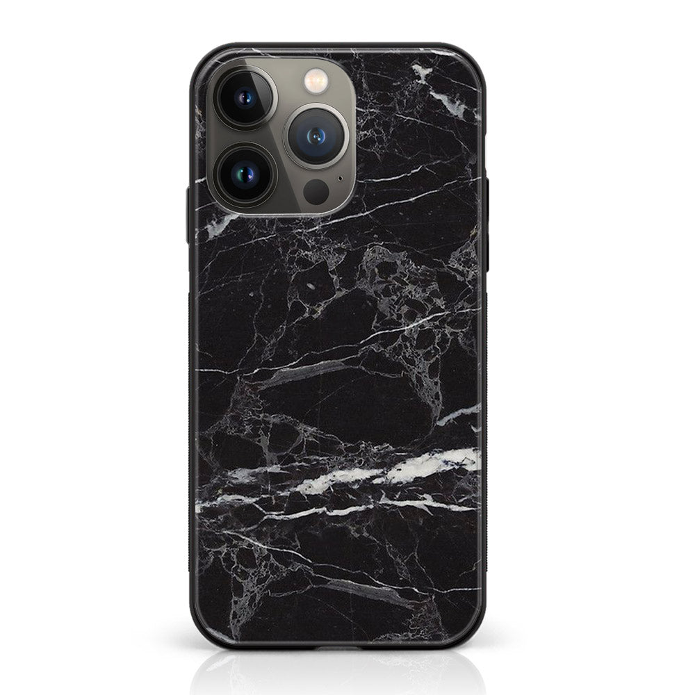 iPhone 12 Pro Max  - Black Marble V 2.0 Series - Premium Printed Glass soft Bumper shock Proof Case