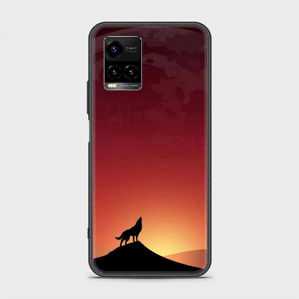 Vivo Y21  - Wolf Series - Premium Printed Glass soft Bumper shock Proof Case