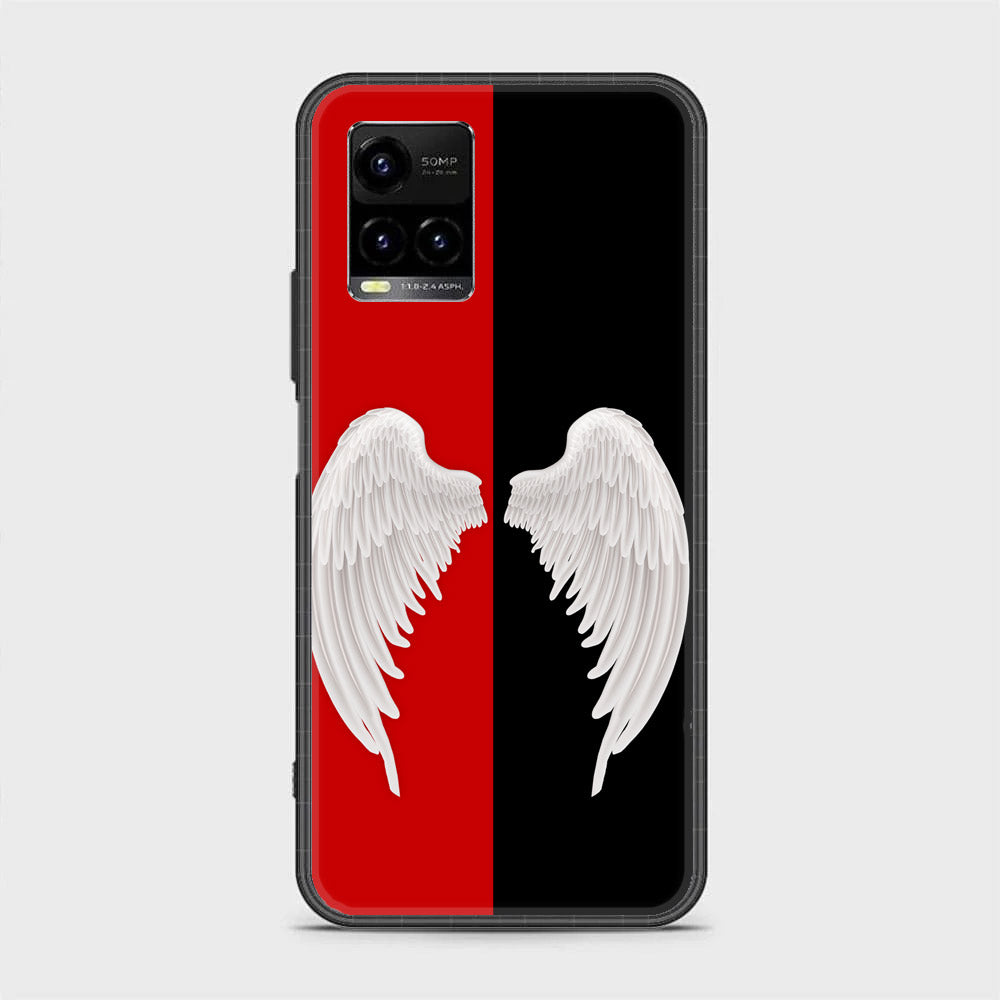 Vivo Y21 - Angel Wings 2.0 Series - Premium Printed Glass soft Bumper shock Proof Case