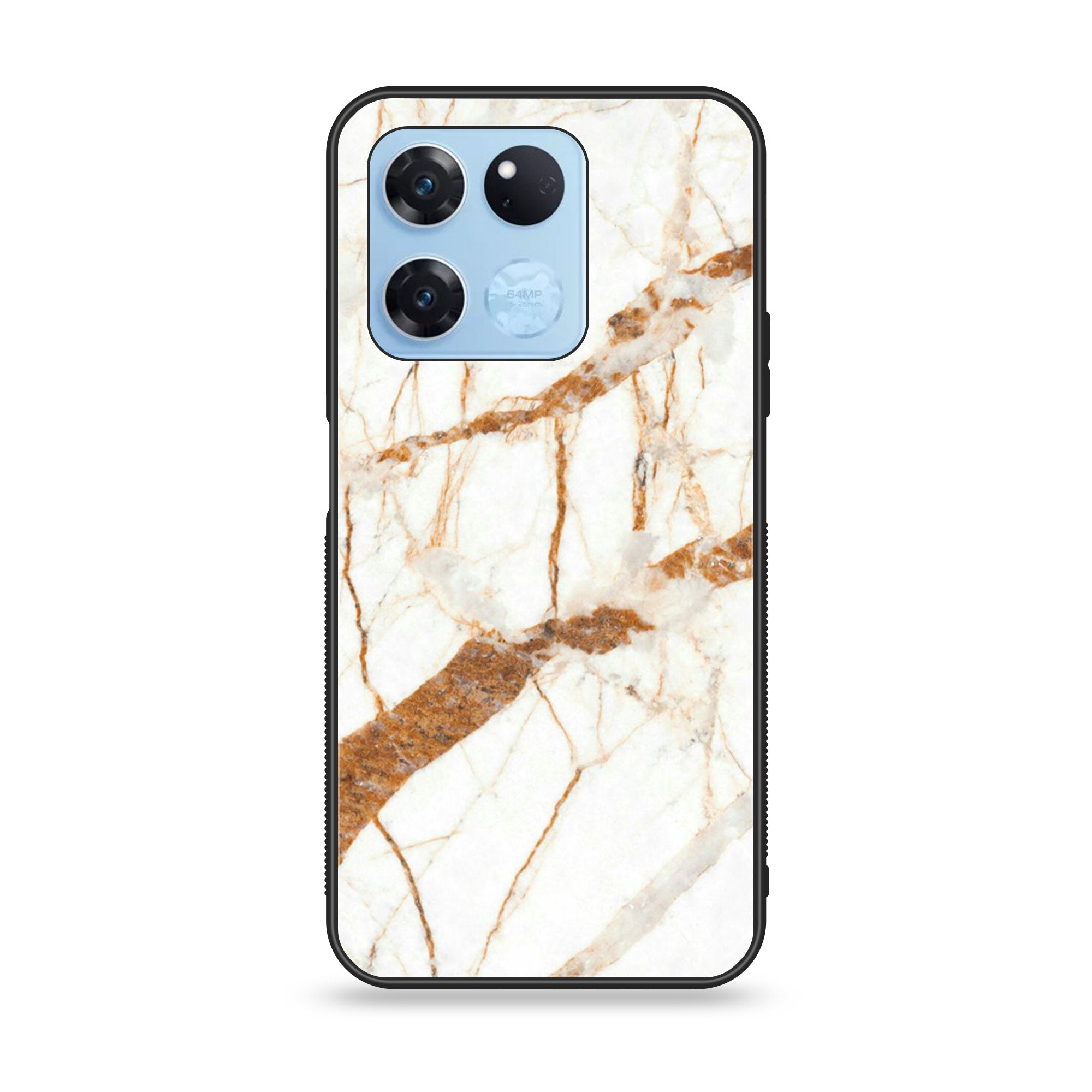 OnePlus Ace Racing - White Marble Series - Premium Printed Glass soft Bumper shock Proof Case