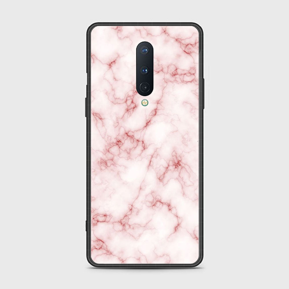 OnePlus 8- Pink Marble Series - Premium Printed Glass soft Bumper shock Proof Case