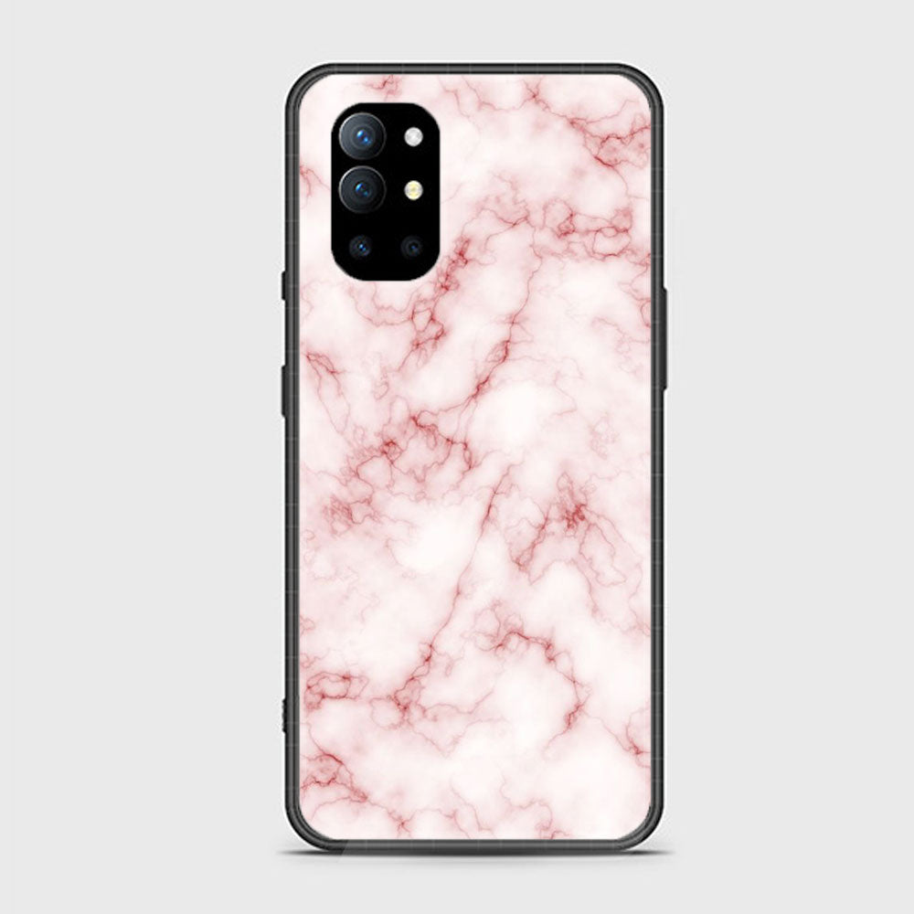 OnePlus 9R - Pink Marble Series - Premium Printed Glass soft Bumper shock Proof Case