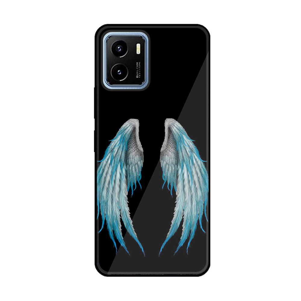 Vivo Y15a Angel Wings Series Premium Printed Glass soft Bumper shock Proof Case