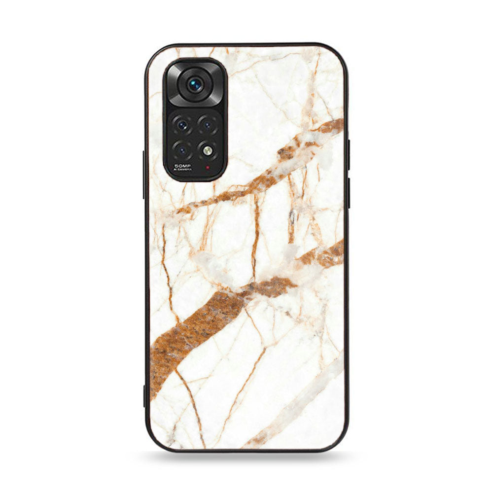 Xiaomi Redmi Note 11 Pro White Marble Series Premium Printed Glass soft Bumper shock Proof Case