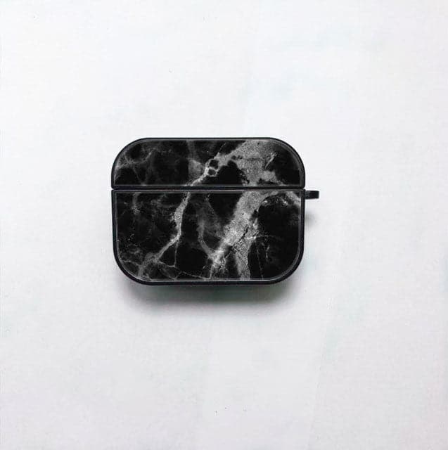 Apple Airpods 3 Black Marble Series Premium Print with holding clip