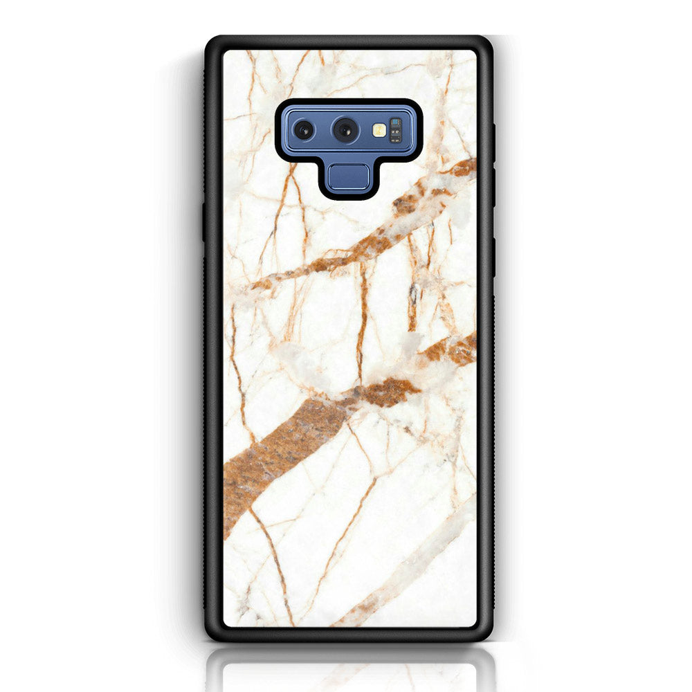 Samsung Galaxy Note 9 - White Marble Series - Premium Printed Glass soft Bumper shock Proof Case