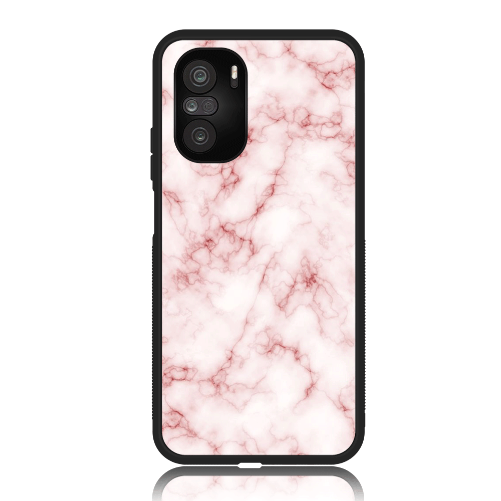 Xiaomi Poco F3 - Pink marble Series - Premium Printed Glass soft Bumper shock Proof Case