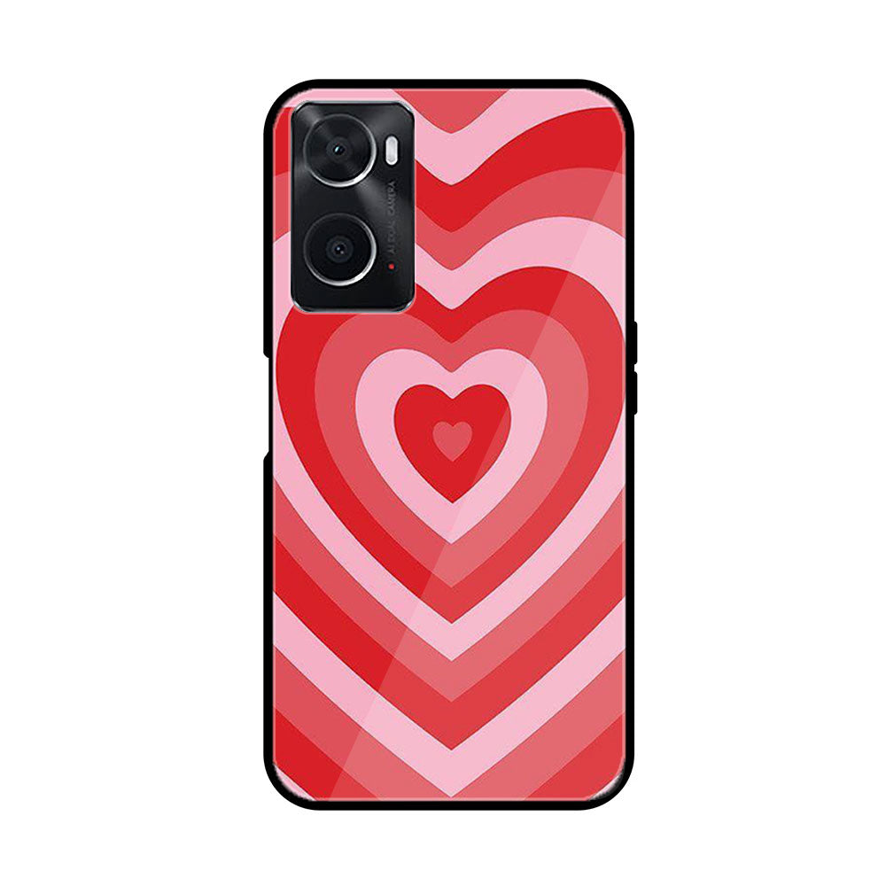 Oppo A76  Heart Series  Premium Printed Glass soft Bumper shock Proof Case