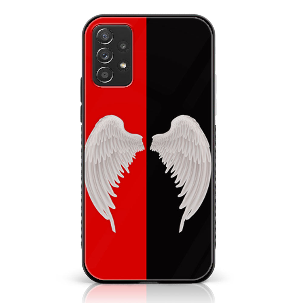 Samsung Galaxy A13 - Angel Wings 2.0 Series - Premium Printed Glass soft Bumper shock Proof Case