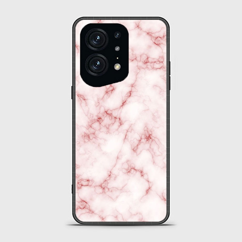 Oppo Find X5 Pro Pink Marble Series Premium Printed Glass soft Bumper shock Proof Case