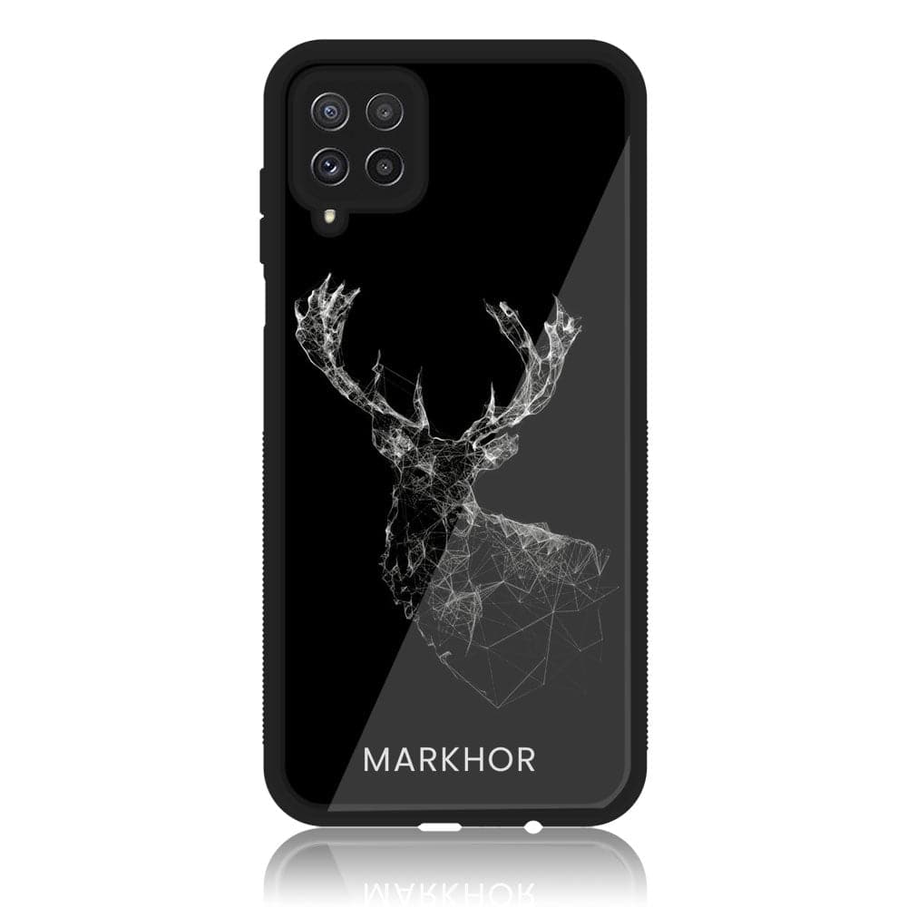 Samsung Galaxy A22 Markhor Series Premium Printed Glass soft Bumper shock Proof Case