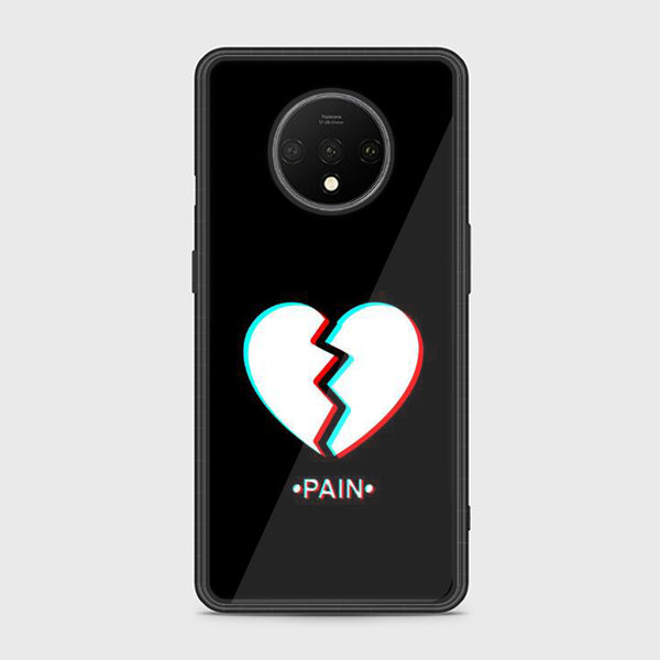 OnePlus 7T Heart Design 5 Premium Printed Glass soft Bumper shock Proof Case CS-10723