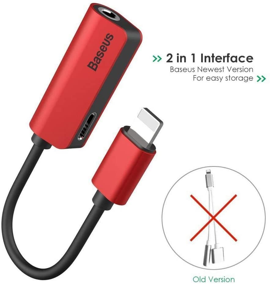 Baseus L32 iPhone to 3.5mm Headphone Jack Adapter Music+Charge at same time