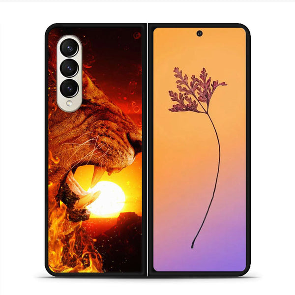 Samsung Galaxy Z Fold 4 Tiger Art  Design 1 - Premium Metal Printed soft Bumper shock Proof Case CS-36146