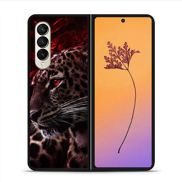 Samsung Galaxy Z Fold 4 Tiger Art  Design 5 - Premium Metal Printed soft Bumper shock Proof Case CS-43615