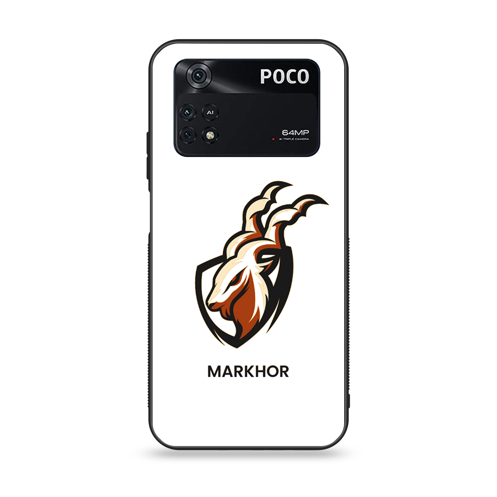 Xiaomi Poco M4 Pro 4G- Markhor Series - Premium Printed Glass soft Bumper shock Proof Case