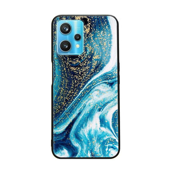 Realme 9  - Blue Marble Series - Design 5  Premium Printed Glass soft Bumper shock Proof Case CS-20290