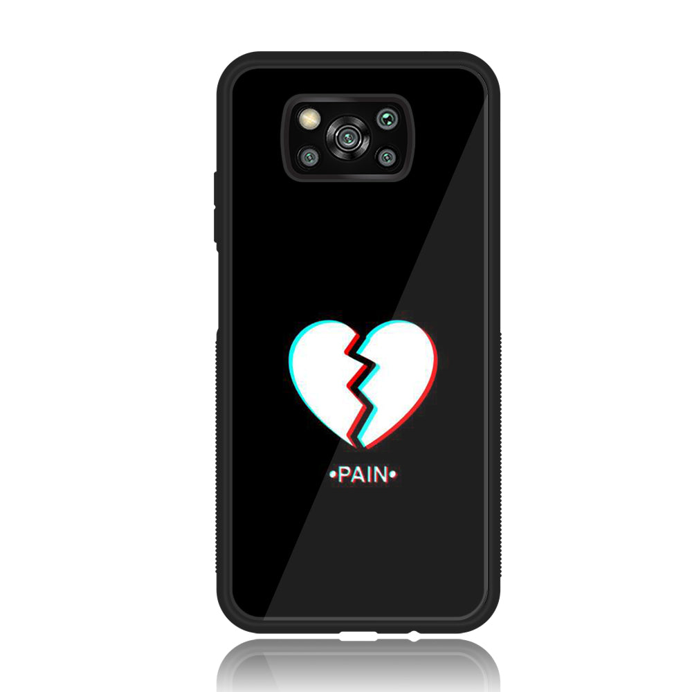 Xiaomi Poco X3 NFC - Heart Series - Premium Printed Glass soft Bumper shock Proof Case