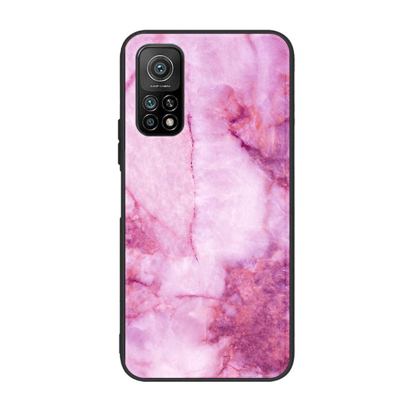 Xiaomi Mi 10T  Pink Marble Design 5 Premium Printed Glass soft Bumper shock Proof Case CS-49286