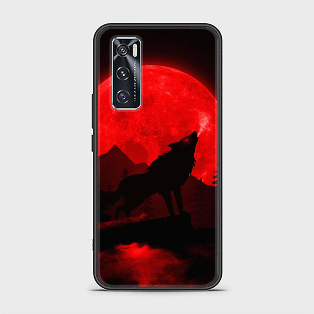 Vivo V20 SE Wolf Series Premium Printed Glass soft Bumper shock Proof Case