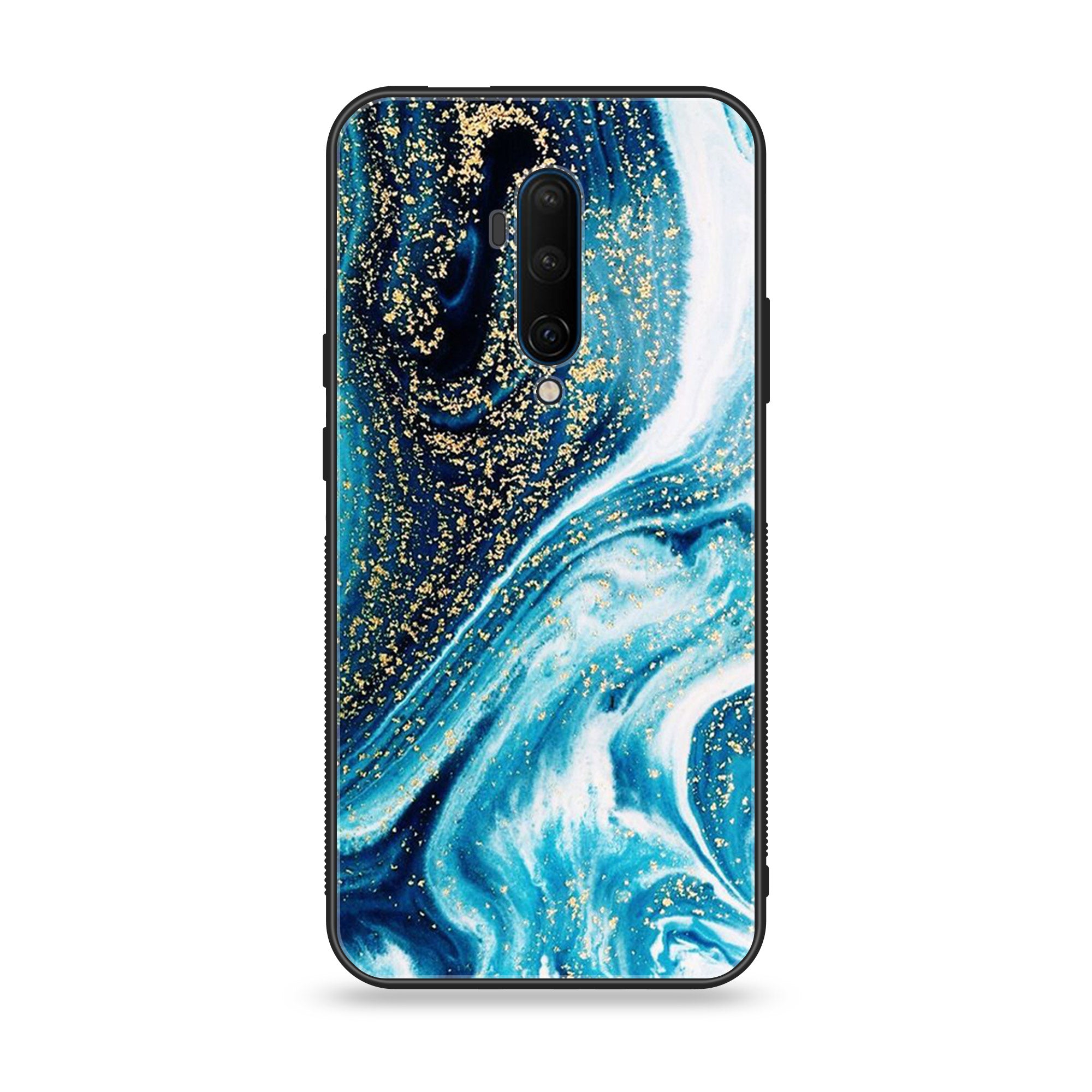 OnePlus 7T Pro - Blue Marble Series - Premium Printed Glass soft Bumper shock Proof Case