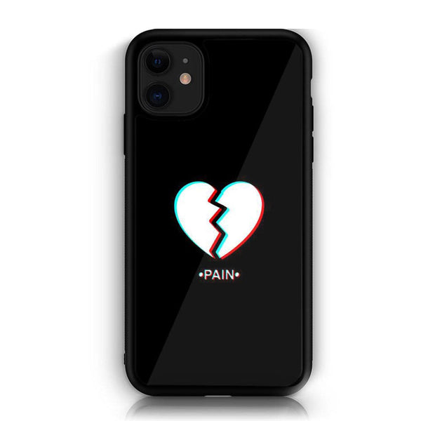 iPhone 11 Heart Design 5 Premium Printed Glass soft Bumper shock Proof Case CS-14156 CS-15056