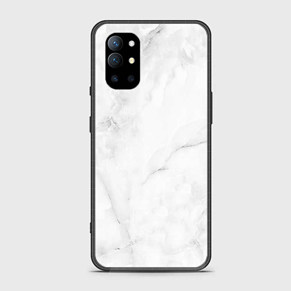 OnePlus 9R - White Marble Series - Premium Printed Glass soft Bumper shock Proof Case