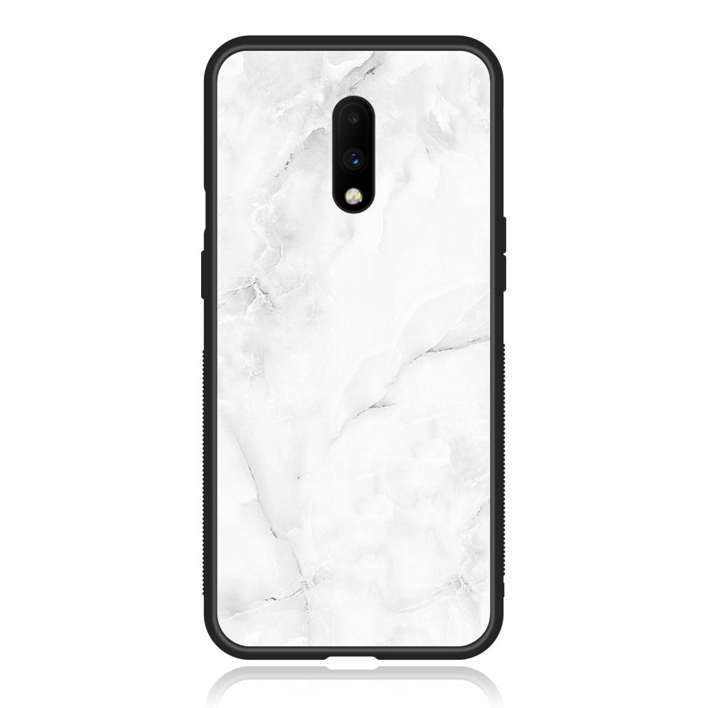 OnePlus 7 Pro - White Marble Series - Premium Printed Glass soft Bumper shock Proof Case