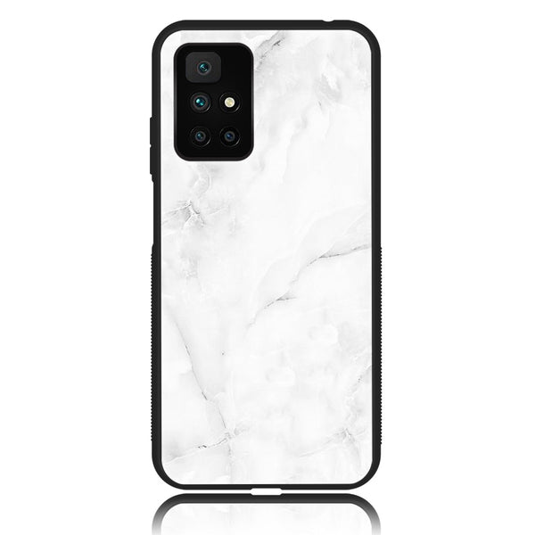 Redmi 10 - White Marble Design 5 - Premium Printed Glass soft Bumper shock Proof Case CS-9749