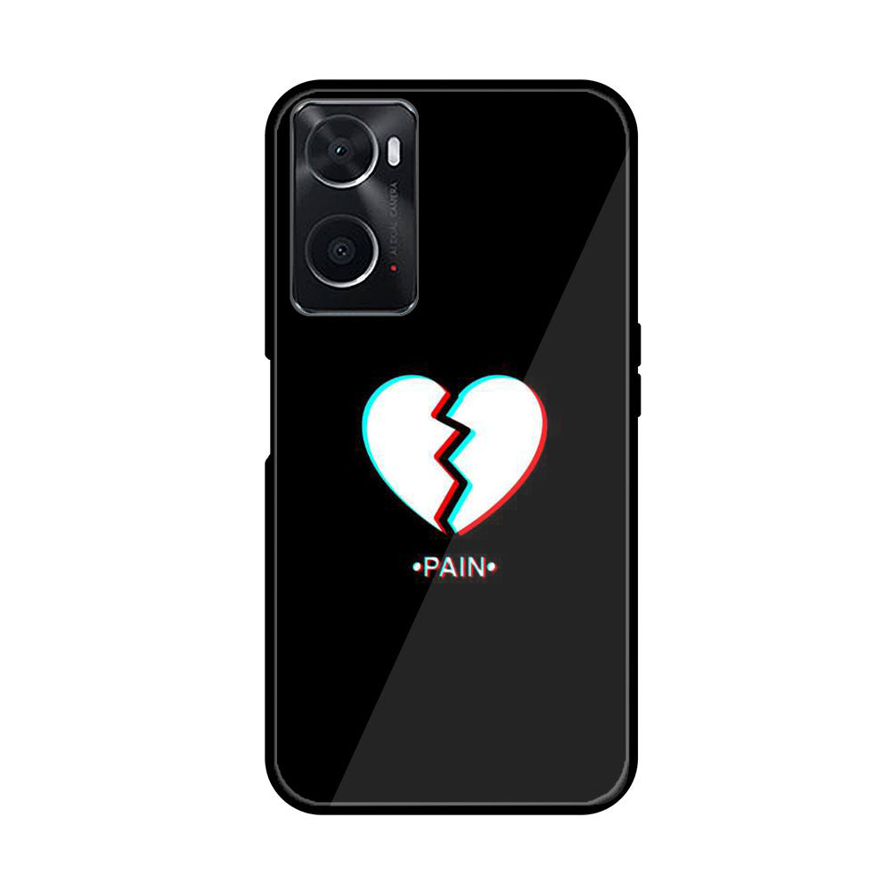 oppo A96  Heart Series  Premium Printed Glass soft Bumper shock Proof Case